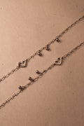 Silver Isadora Heart Charm Anklet