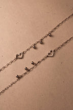 Silver Isadora Heart Charm Anklet