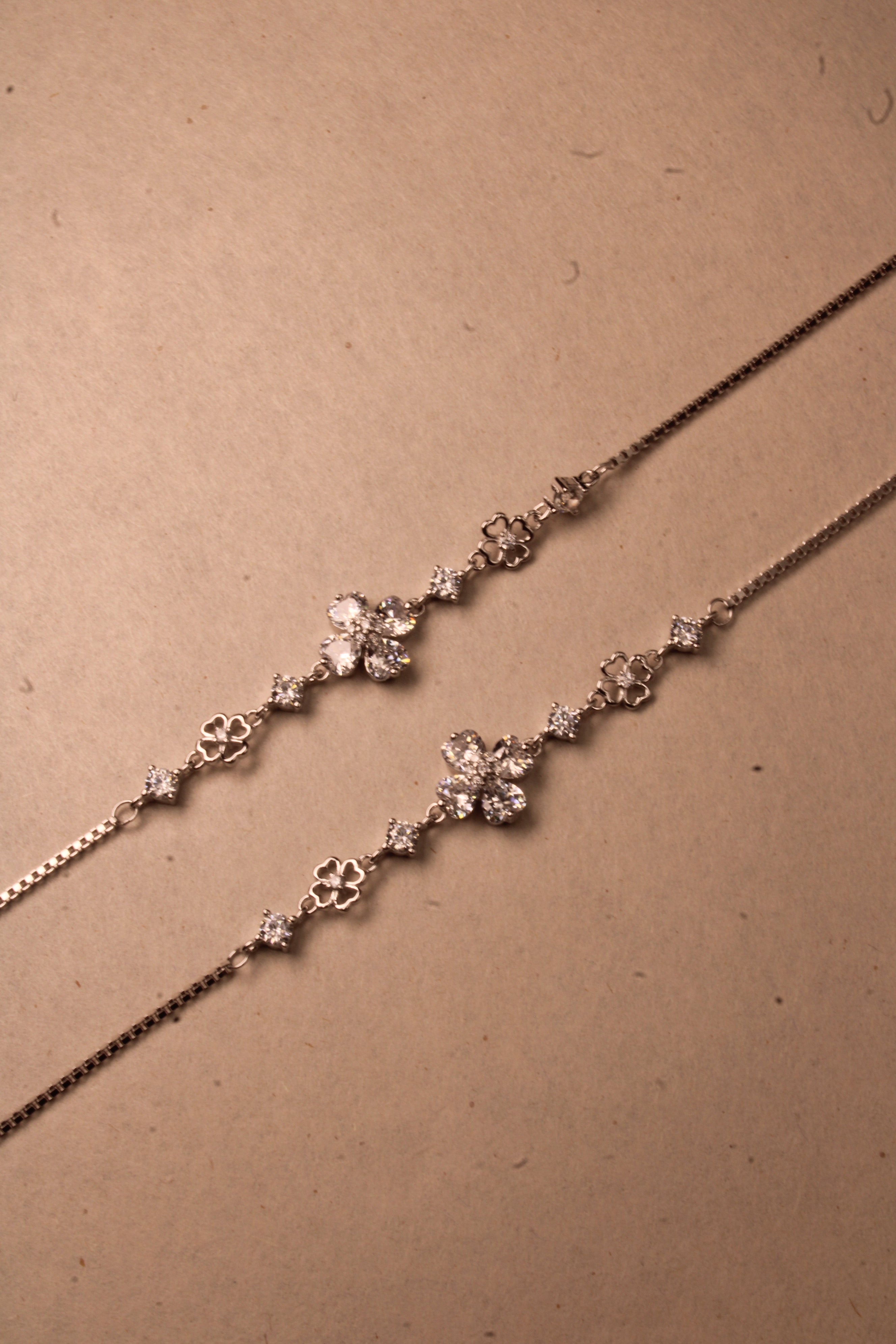 Silver Elara Bloom & Butterfly Anklet