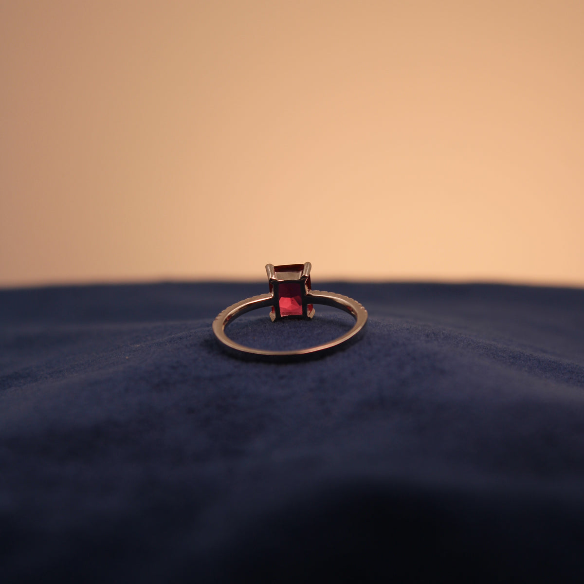Silver Rubelle Garnet Ring
