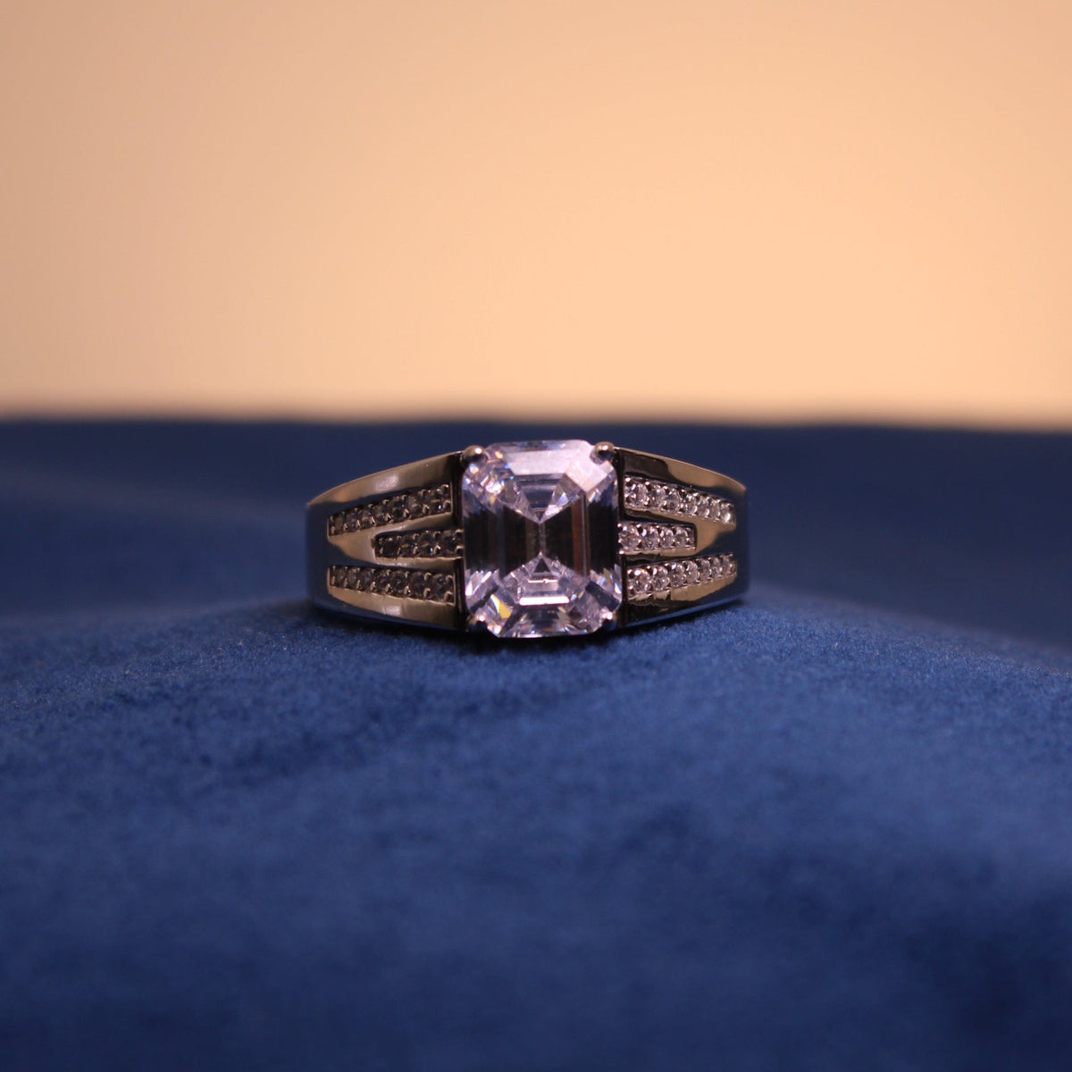 Silver Crystal Majesty Statement Ring