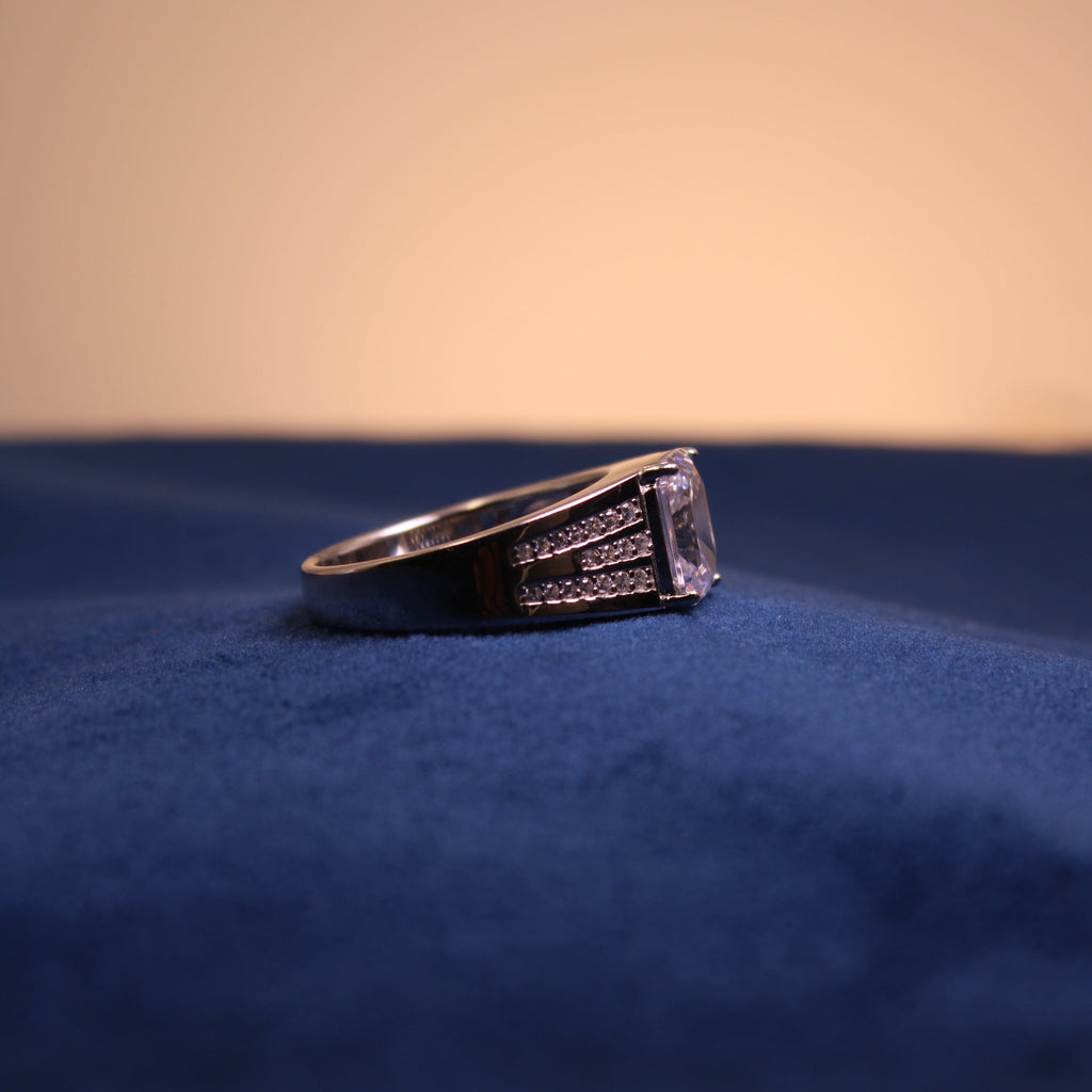 Silver Crystal Majesty Statement Ring