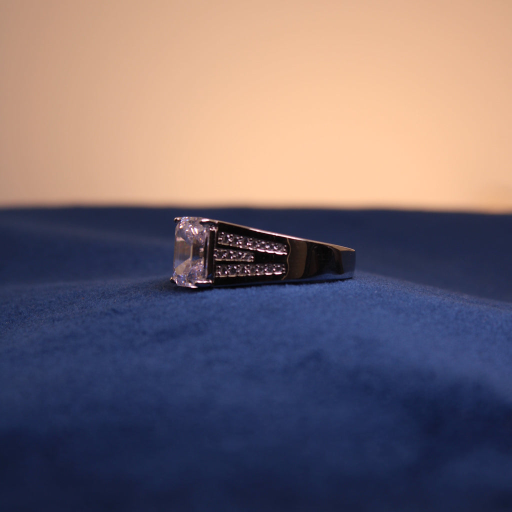 Silver Crystal Majesty Statement Ring