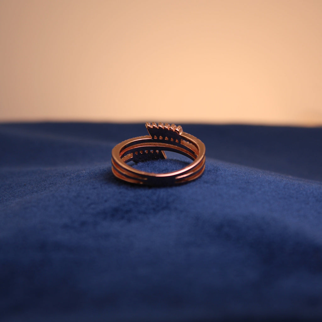 Rose Gold Rosalie Layered Crystal Ring