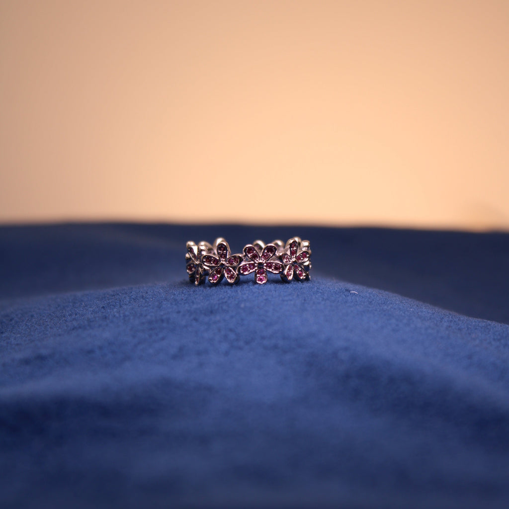 Silver Rosé Fleur Cascade Toe Ring