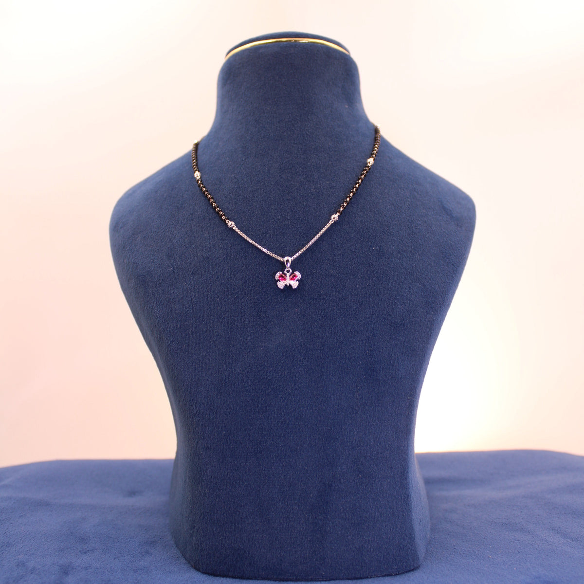 Black Celeste Butterfly Bead Necklace