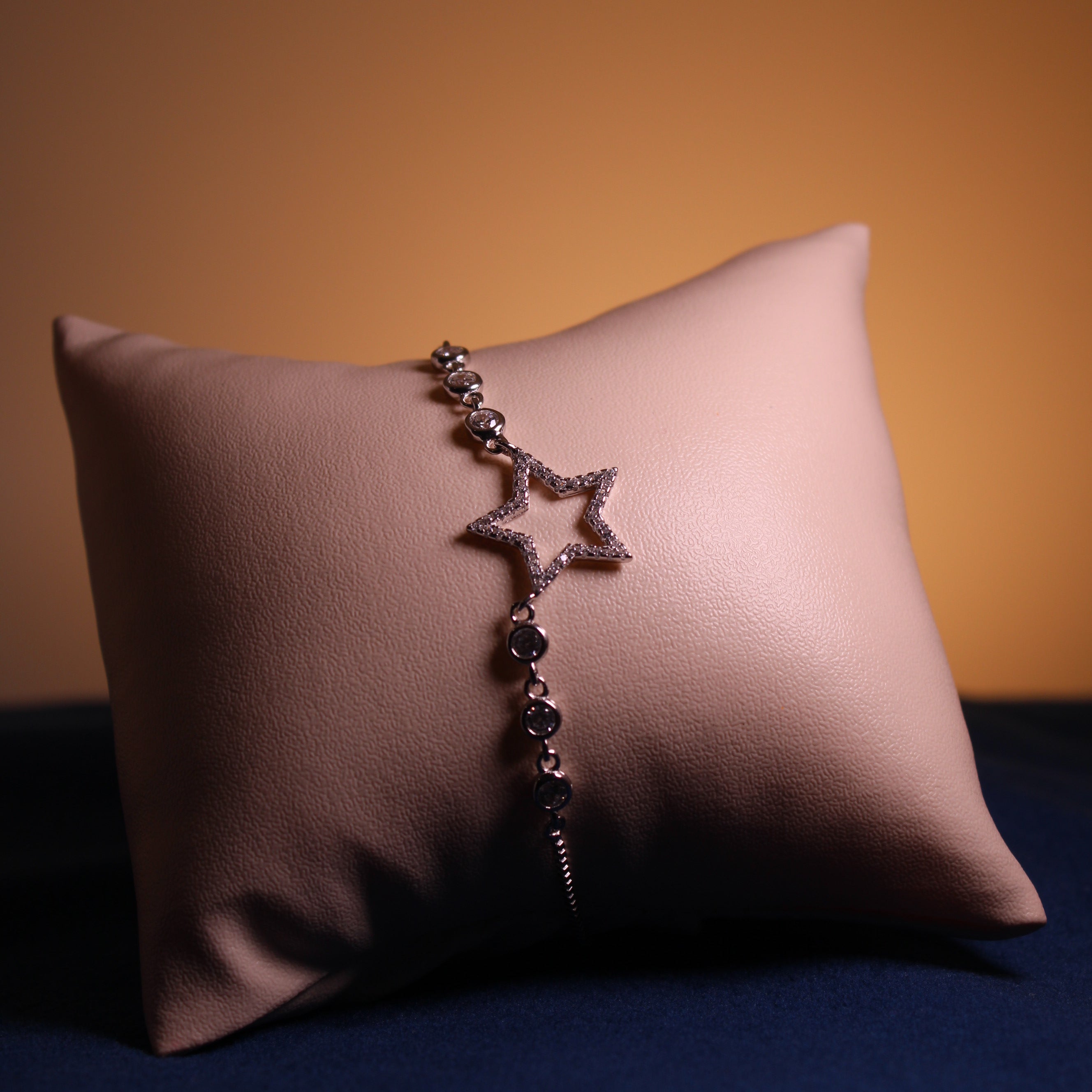 Silver Celeste Crown & Star Bracelet