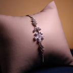 Silver Fiora Floral Crystal Bracelet
