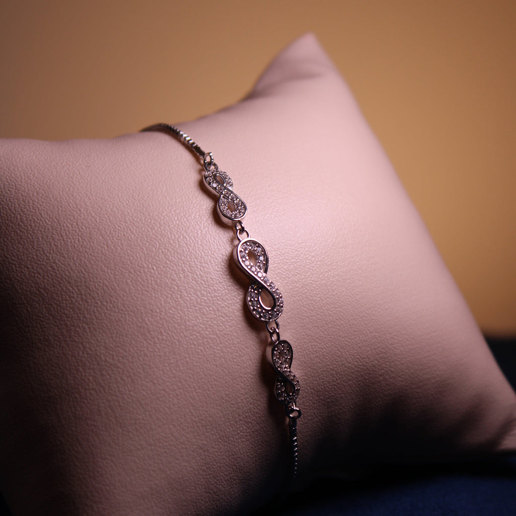 Silver Elara Infinity Crystal Bracelet