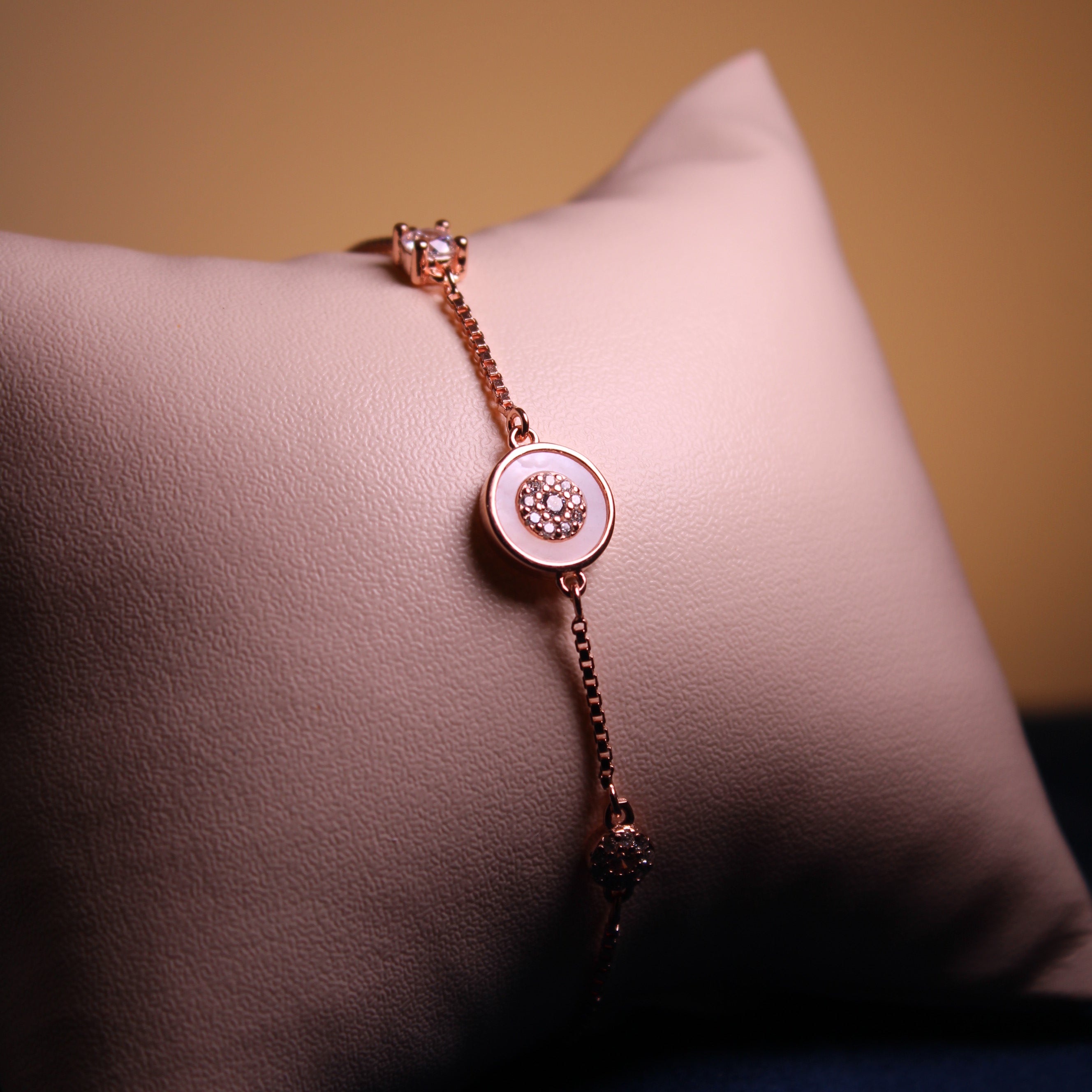 Rose Gold Aurelle Double Circle Bracelet