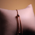 Rose Gold Elara Blue Crystal Infinity Bracelet