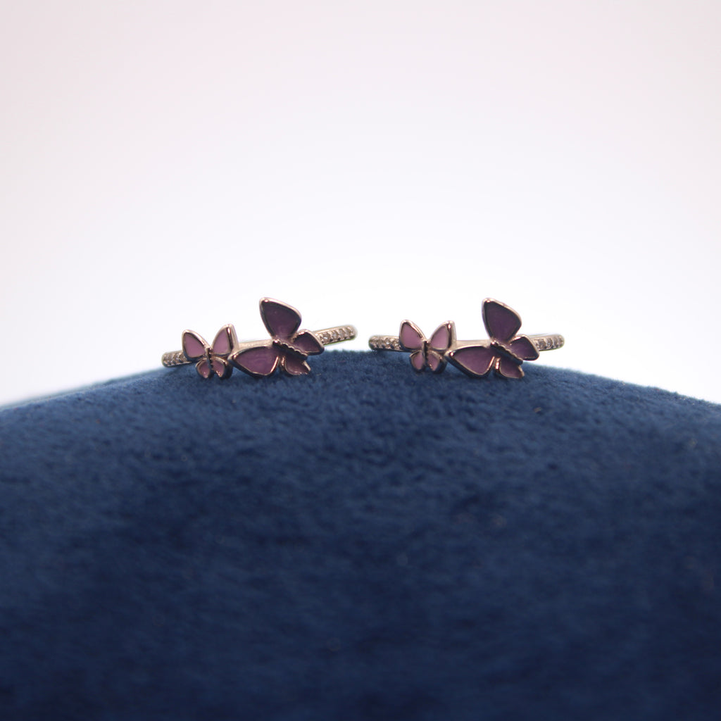 Silver Amethyst Flutter Toe Ring