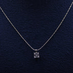 Silver Square-Cut Stud Pendant Set