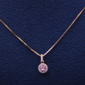 Blush Halo Round Pendant & Earring Set