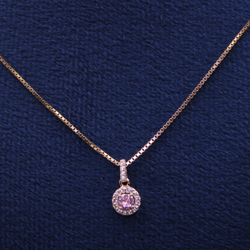 Blush Halo Round Pendant & Earring Set