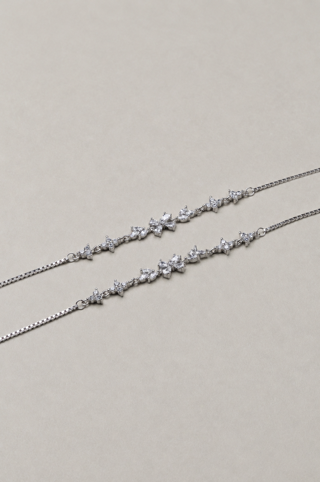 Silver Fleurveil Anklet