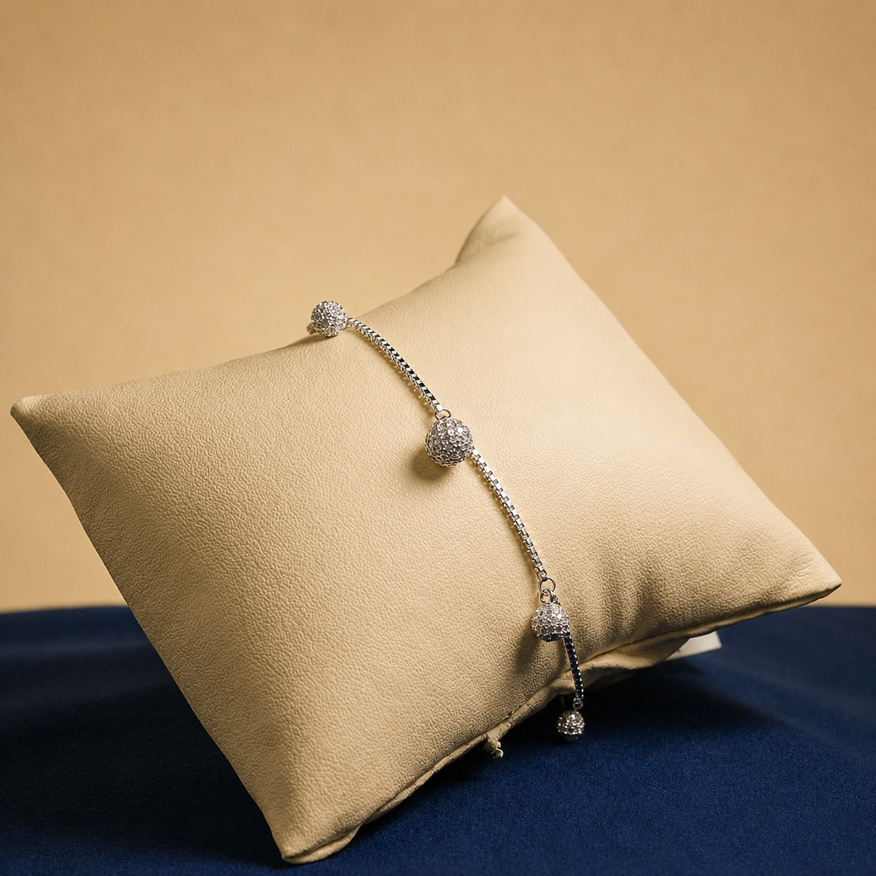 Silver Aurelle Textured Ball Bracelet