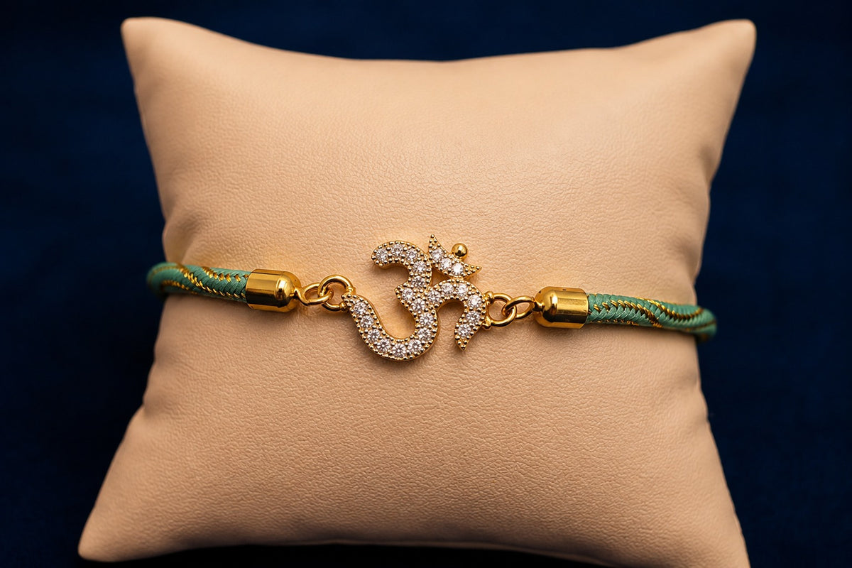 Om Harit 92.5 Silver Rakhi