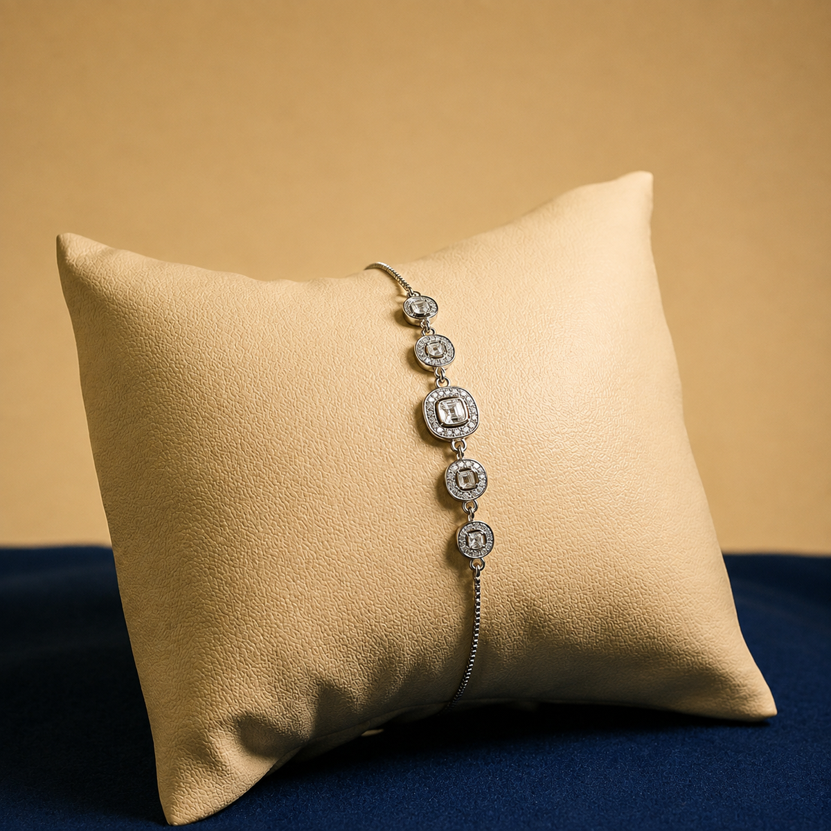 Silver Fiora Circular Crystal Bracelet