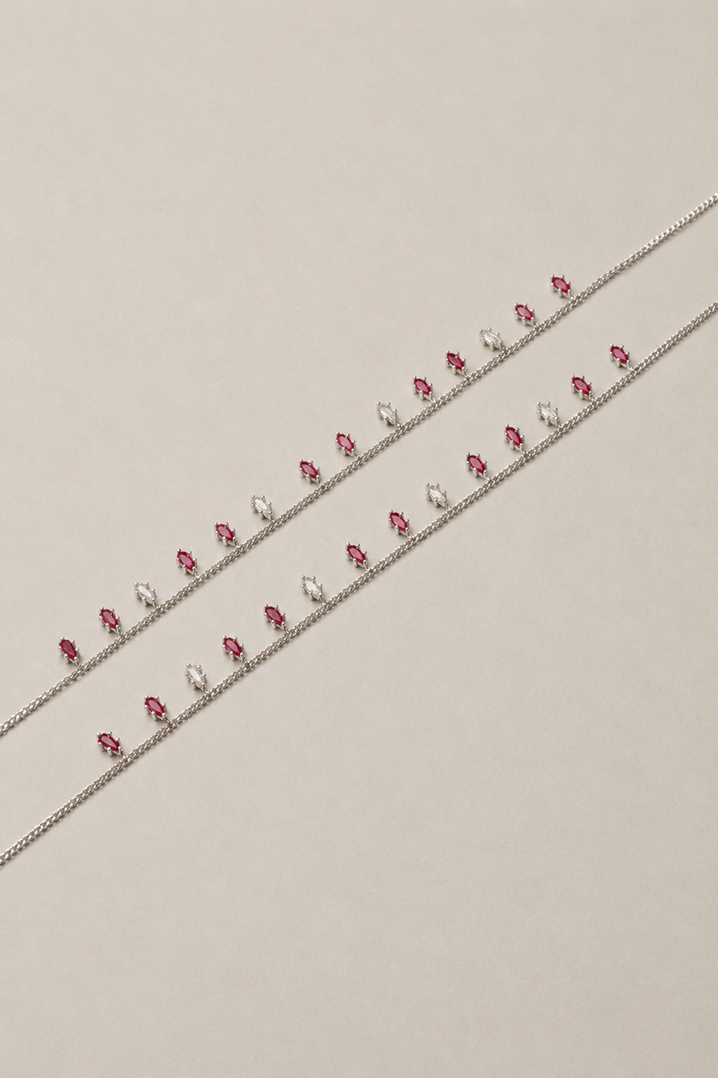 Silver Rosalie Crystal Drop Anklet