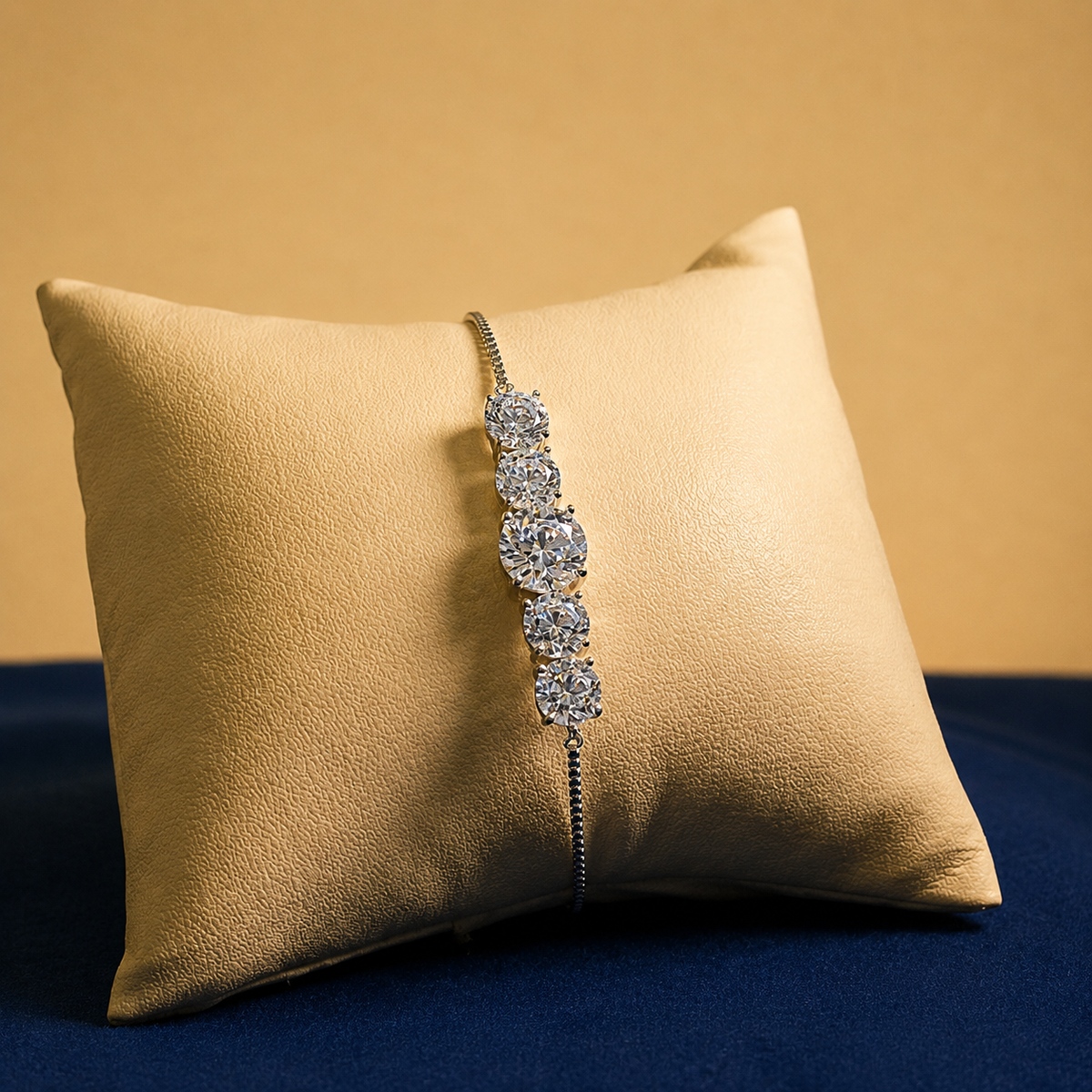Silver Aurelia Crystal Cluster Bracelet