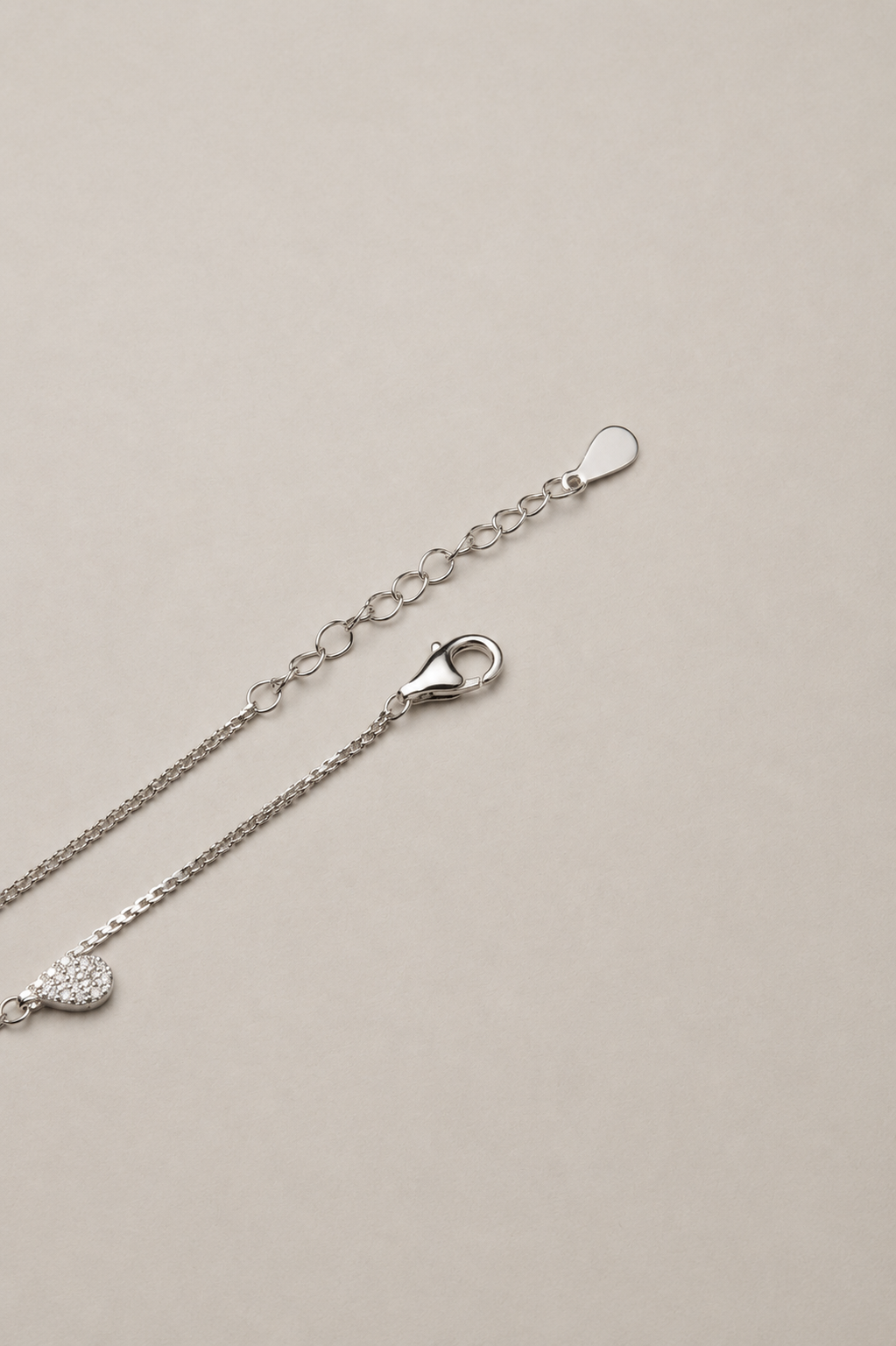 Silver Elara Teardrop Crystal Anklet
