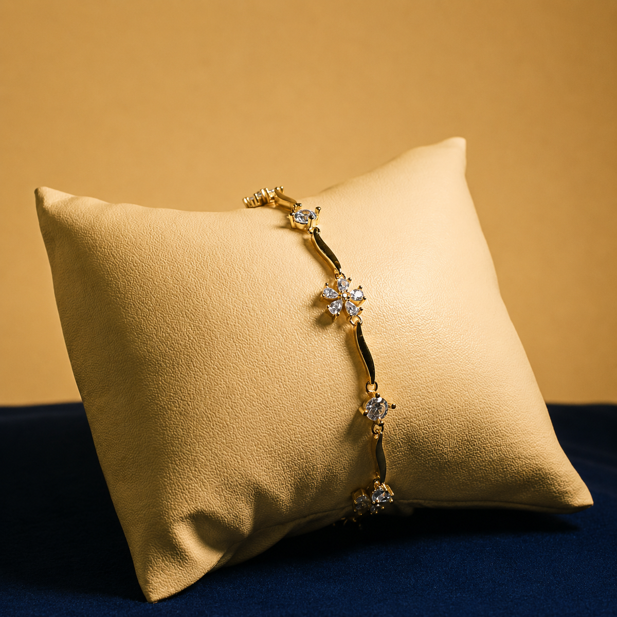 Rose Gold Fiora Floral Crystal Bracelet
