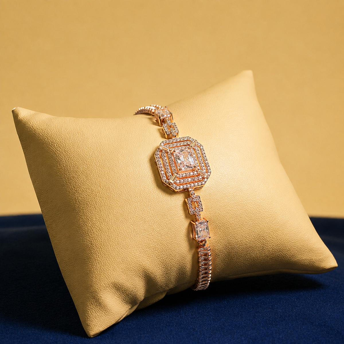 Rose Gold Aurelle Geometric Crystal Bracelet
