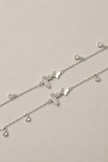 Silver Celeste Bow Accent Anklet