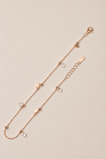 Rose Gold Fiora Leaf & Crystal Anklet