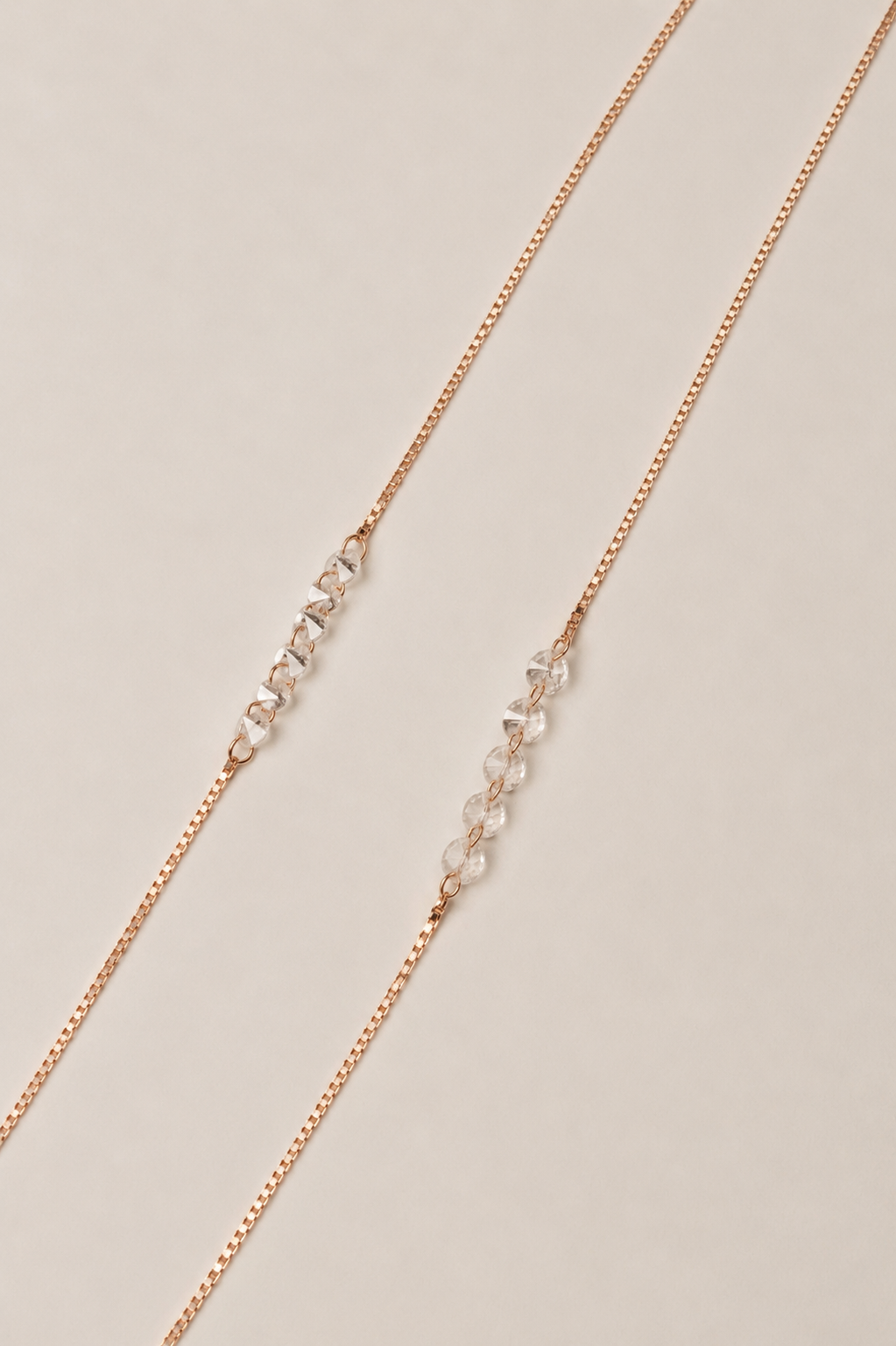 Rose Gold Elara Crystal Anklet