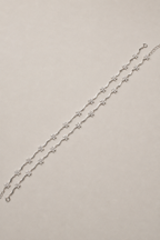 Silver Fiora Wavy Floral Anklet