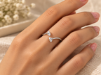 Silver Flutter Crystal Ring