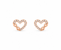 Rose Gold Celeste Open Heart Crystal Stud Earrings
