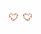 Rose Gold Celeste Open Heart Crystal Stud Earrings