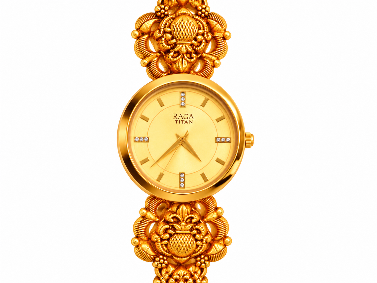 Raga Titan Aurelia Heritage Gold-Tone Bracelet Watch