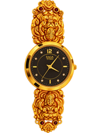 Raga Titan Rudra Heritage Black Dial Gold-Tone Watch
