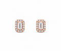 Rose Gold Celeste Baguette Crystal Stud Earrings