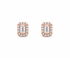 Rose Gold Celeste Baguette Crystal Stud Earrings