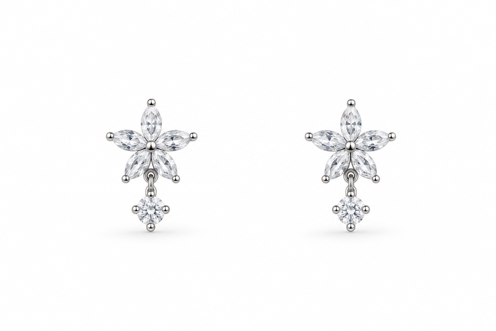 Silver Petal Grace Studs