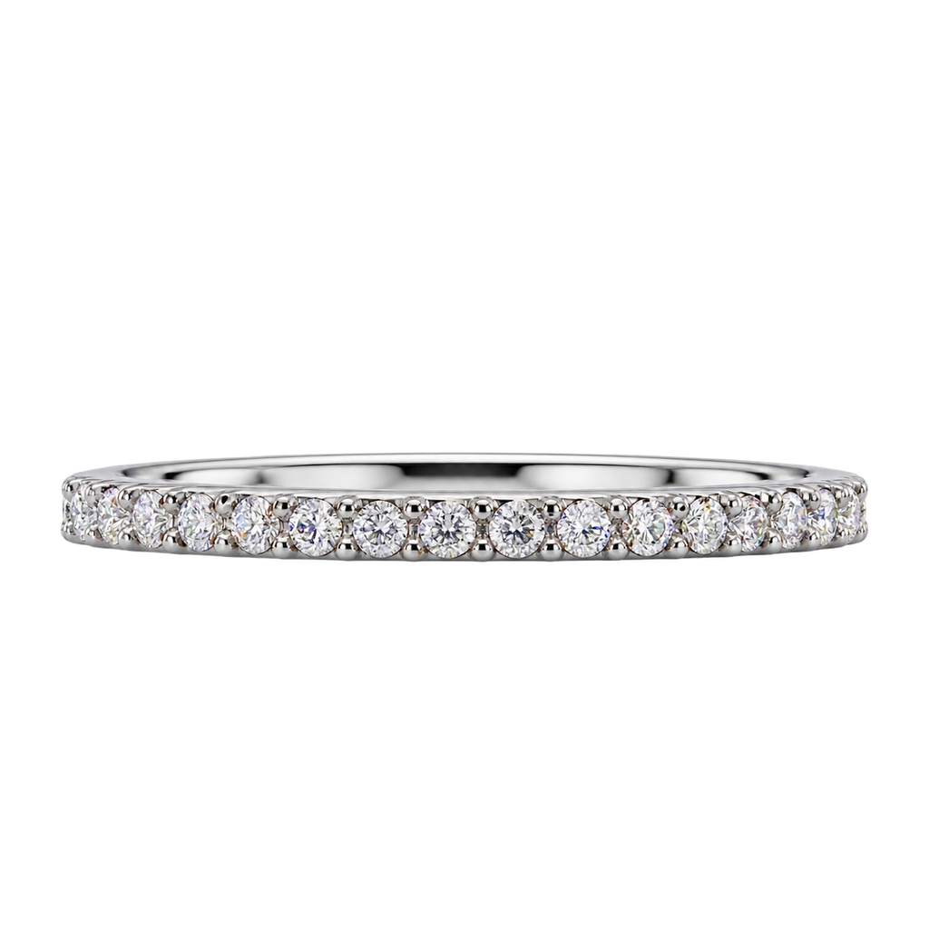 Silver Crystal Luxe Band Ring