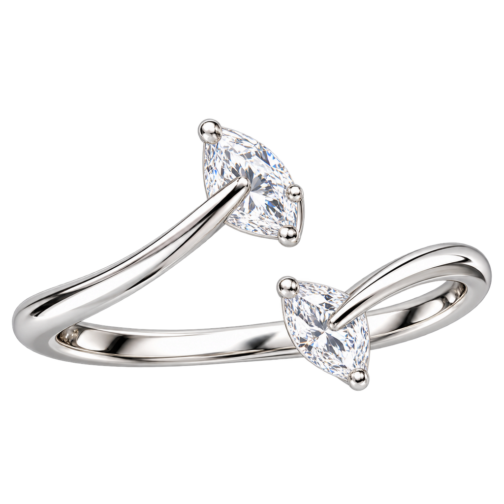 Silver Flutter Crystal Ring