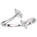 Silver Flutter Crystal Ring