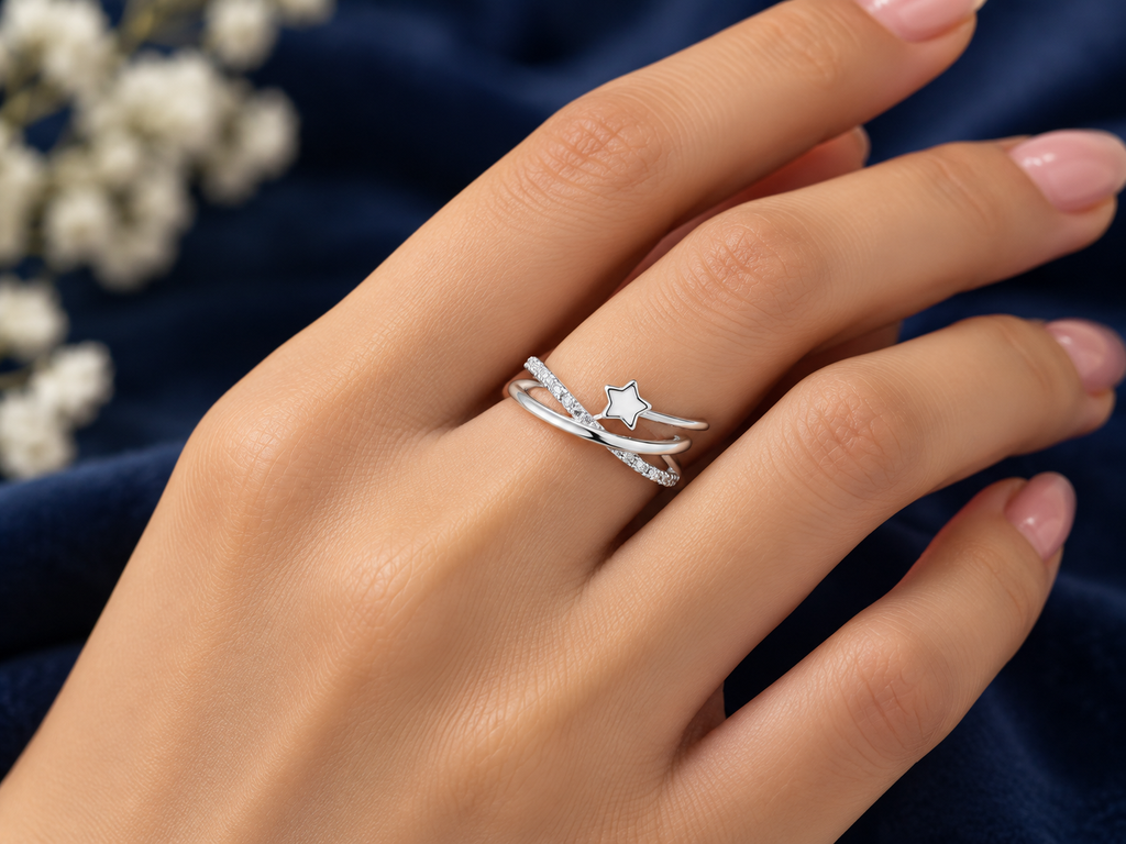 Silver Celestial Crystal Ring