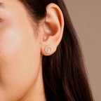 Rosé Circle Bloom Studs