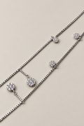 Silver Fiora Floral Crystal Anklet