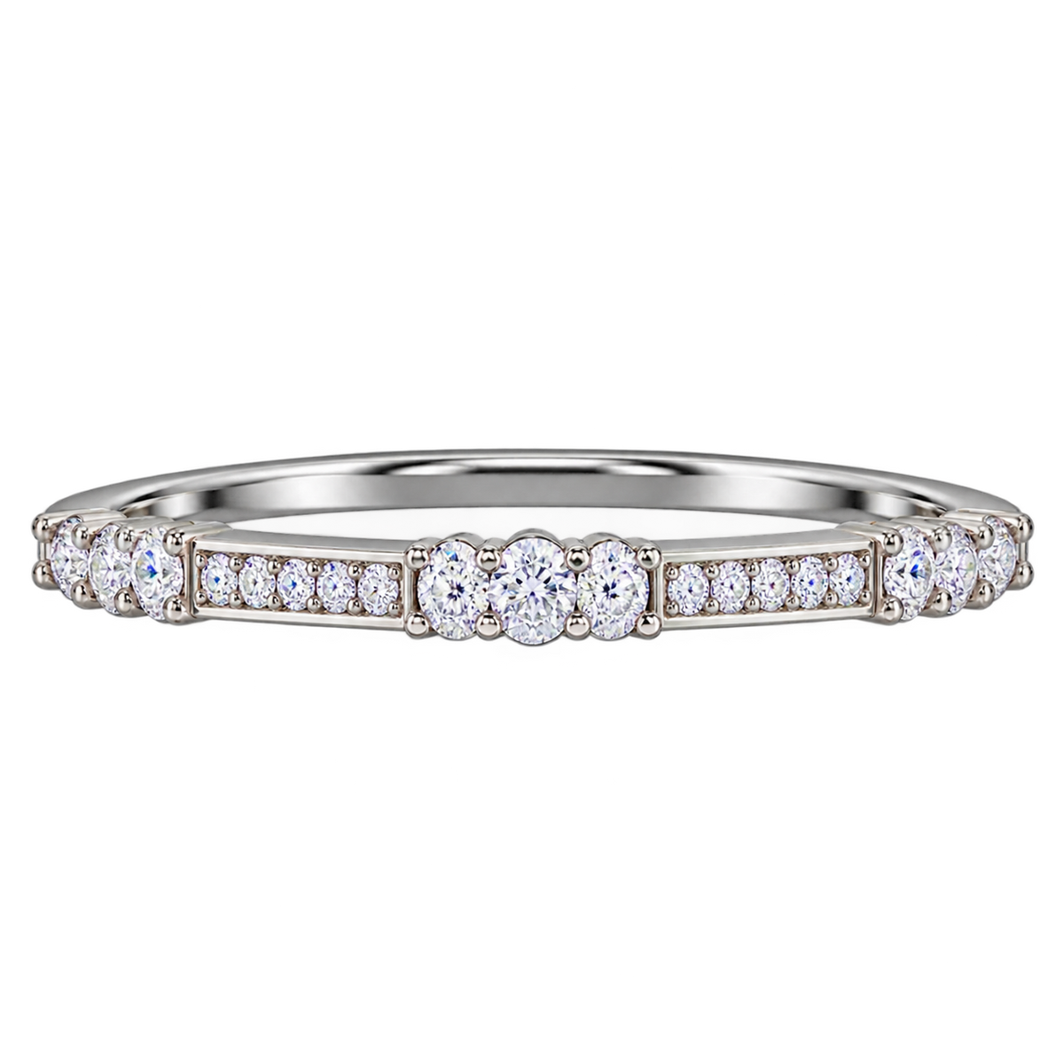 Silver Twin Radiance Ring