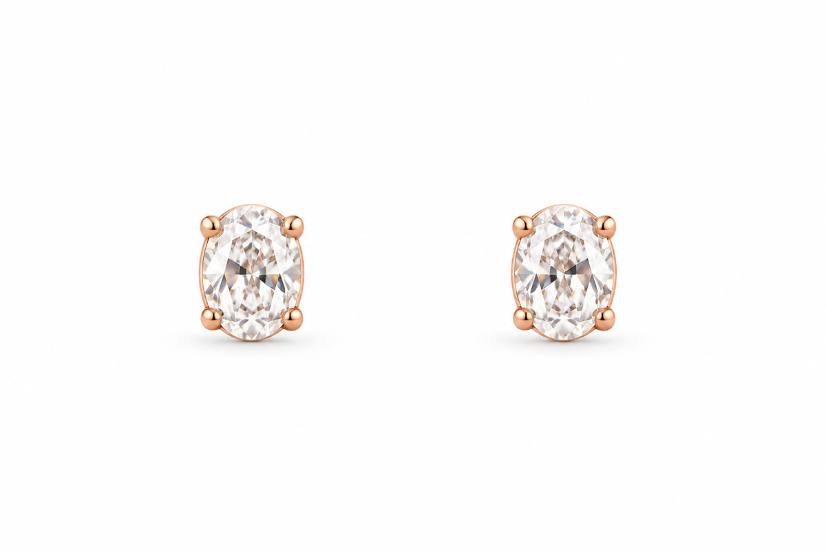 Rosé Solitaire Studs