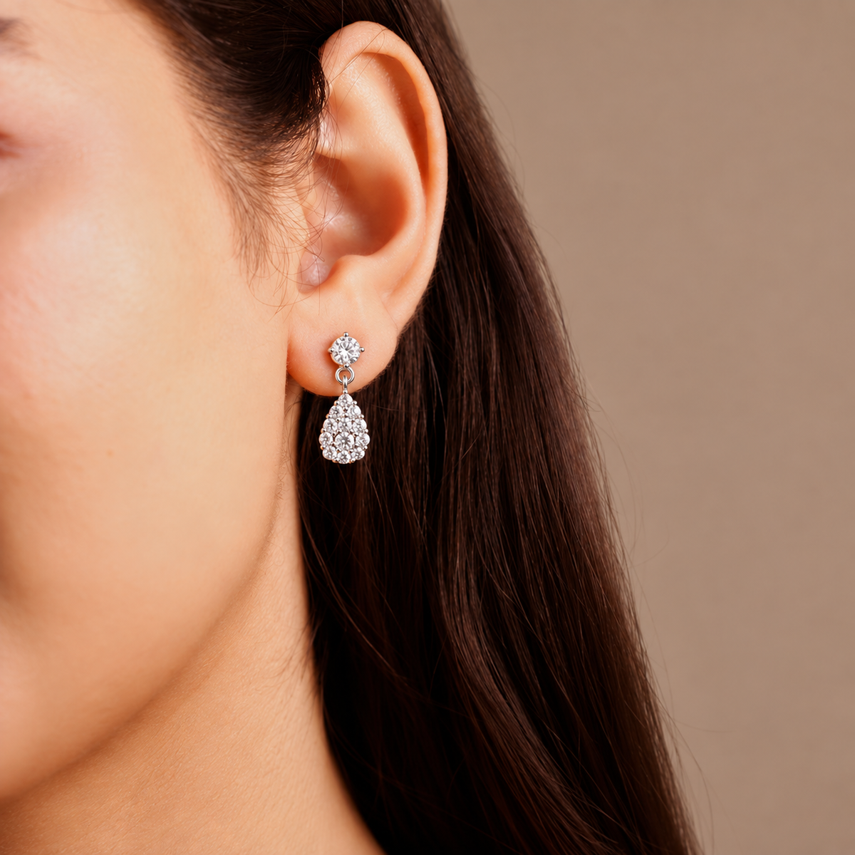 Silver Teardrop Grace Earrings