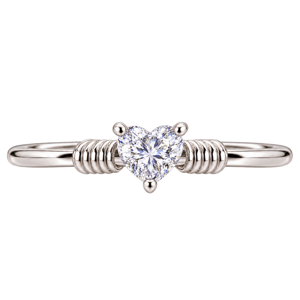 Silver Crystal Flowerlet Ring